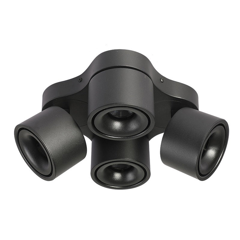 4-Head Rotatable LED Surface Spotlight | All-Aluminum | 24° Beam | No-Hole Ceiling Light