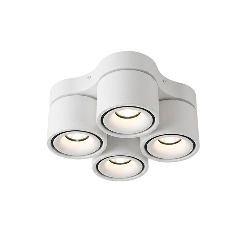 4-Head Rotatable LED Surface Spotlight | All-Aluminum | 24° Beam | No-Hole Ceiling Light