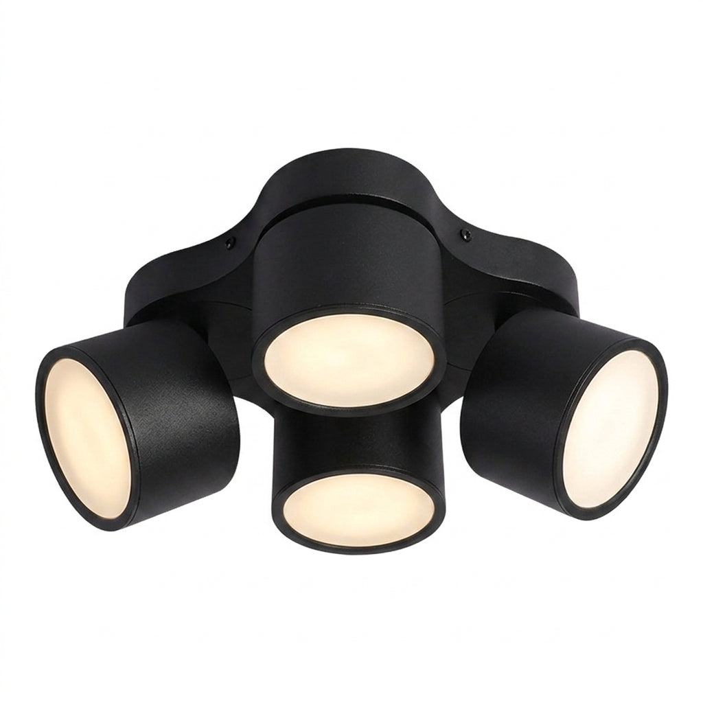 4-Head Rotatable LED Surface Spotlight | All-Aluminum | No-Hole Ceiling Light