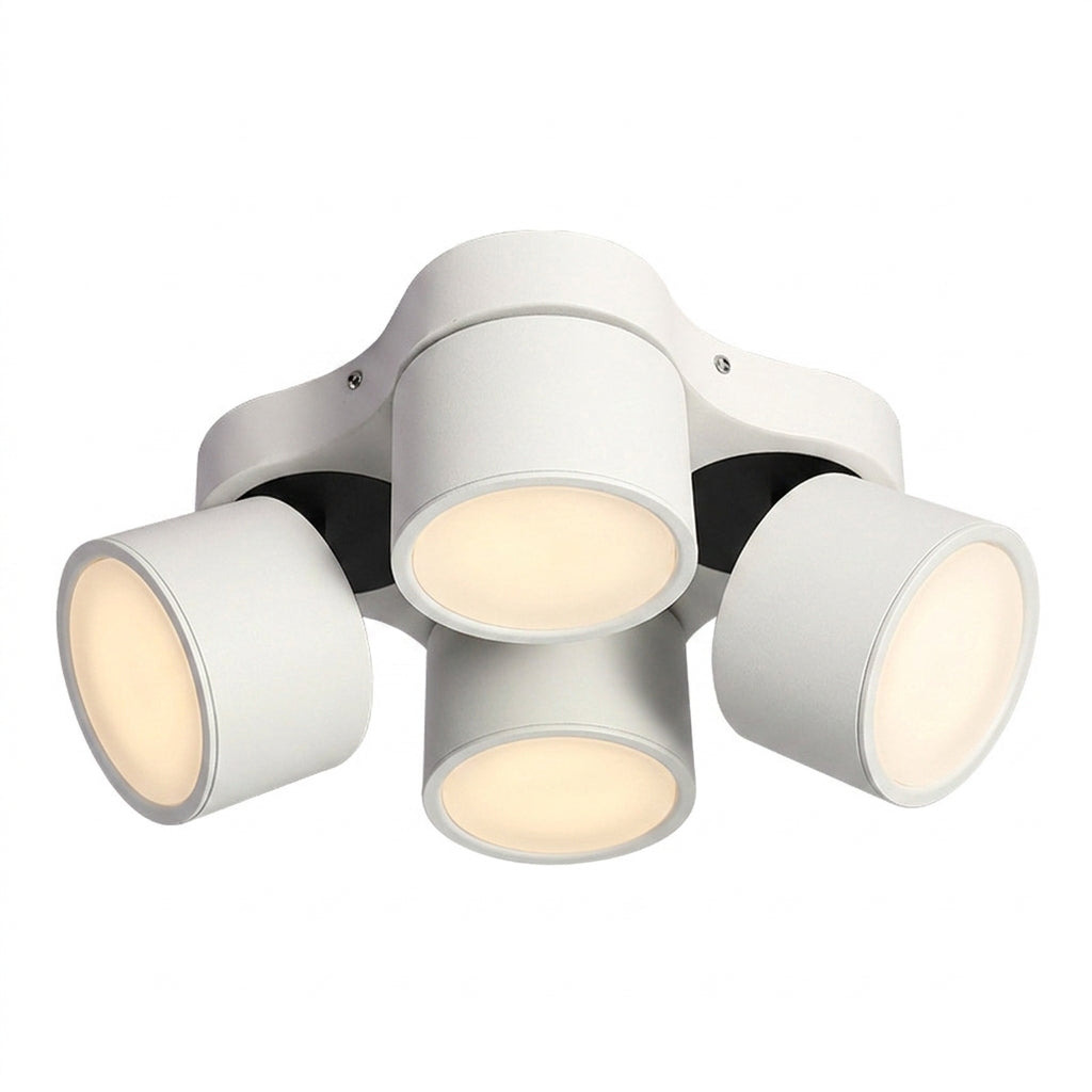 4-Head Rotatable LED Surface Spotlight | All-Aluminum | No-Hole Ceiling Light
