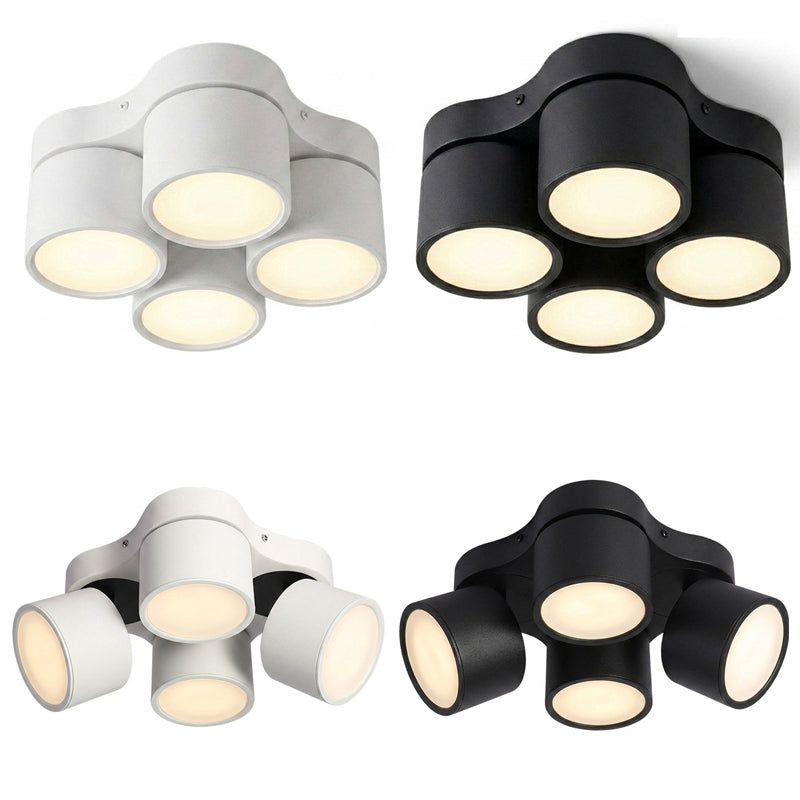 4-Head Rotatable LED Surface Spotlight | All-Aluminum | No-Hole Ceiling Light