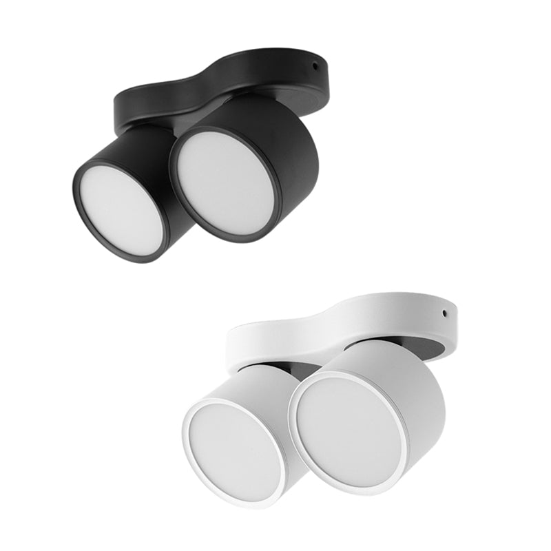 Dual Head LED Ceiling Spotlight – No Drill Surface Mount, Adjustable Swivel, Modern Home Lighting