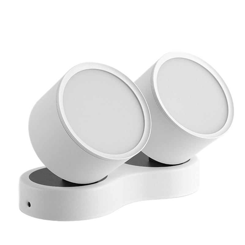 Dual Head LED Ceiling Spotlight – No Drill Surface Mount, Adjustable Swivel, Modern Home Lighting