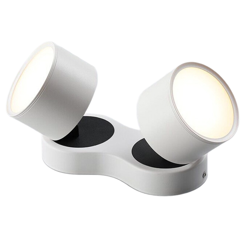 Dual Head LED Ceiling Spotlight – No Drill Surface Mount, Adjustable Swivel, Modern Home Lighting