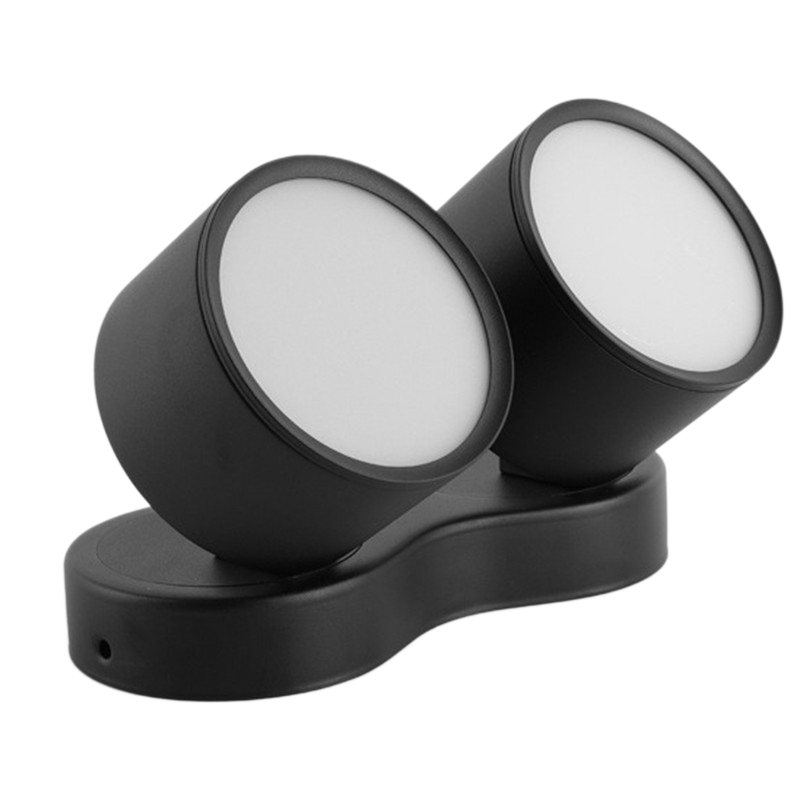 Dual Head LED Ceiling Spotlight – No Drill Surface Mount, Adjustable Swivel, Modern Home Lighting