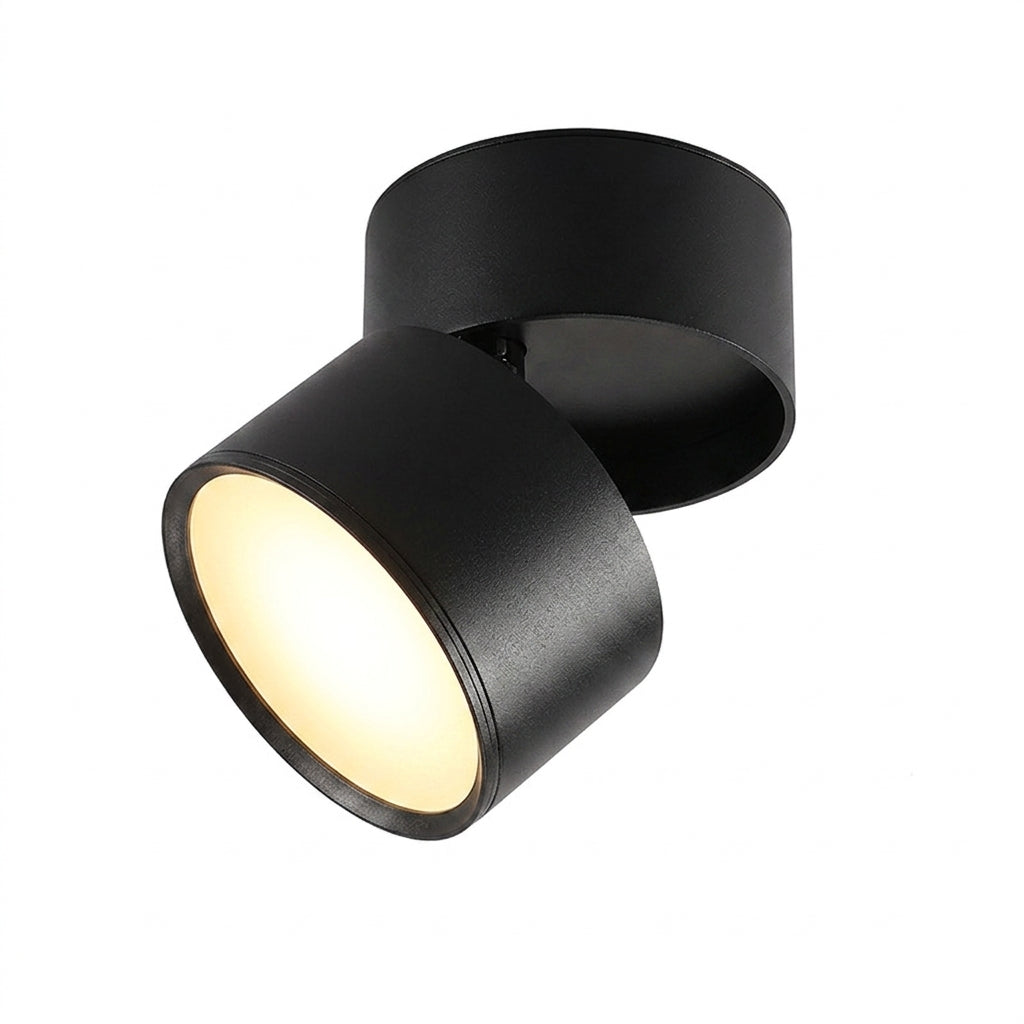 LED Ceiling Spotlight – Adjustable Swivel, Surface Mount, No Cut, Soft Wide Beam | Black & White