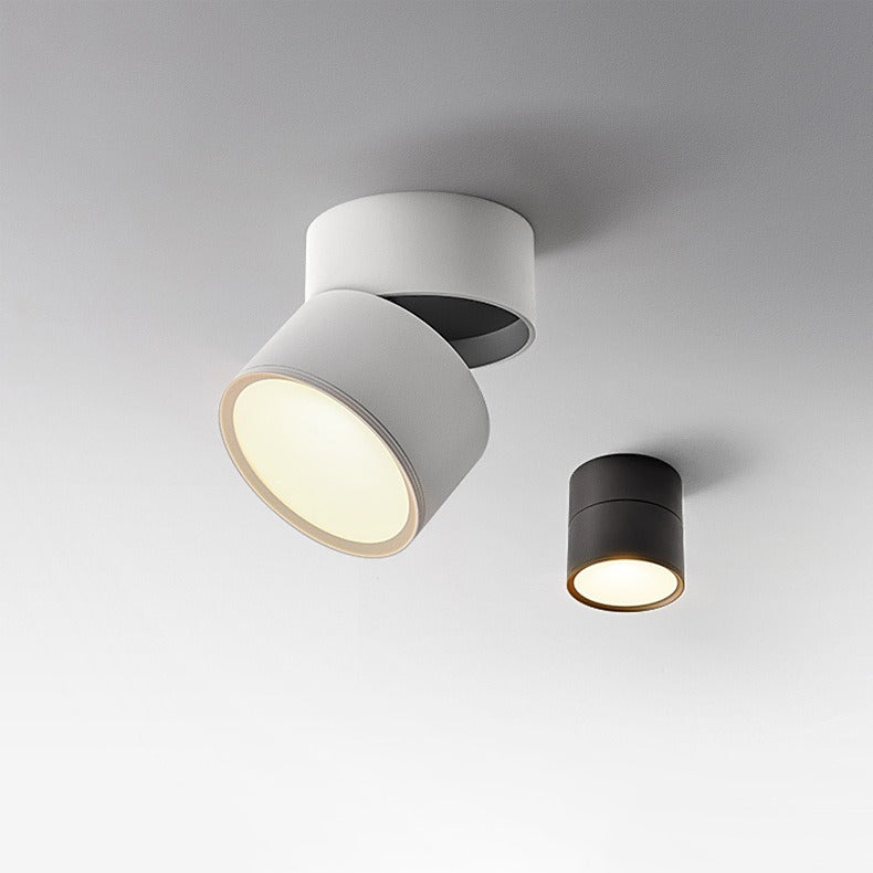 LED Ceiling Spotlight – Adjustable Swivel, Surface Mount, No Cut, Soft Wide Beam | Black & White