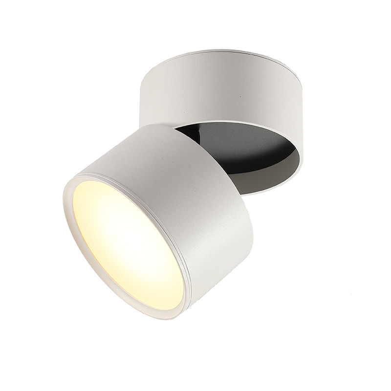 LED Ceiling Spotlight – Adjustable Swivel, Surface Mount, No Cut, Soft Wide Beam | Black & White