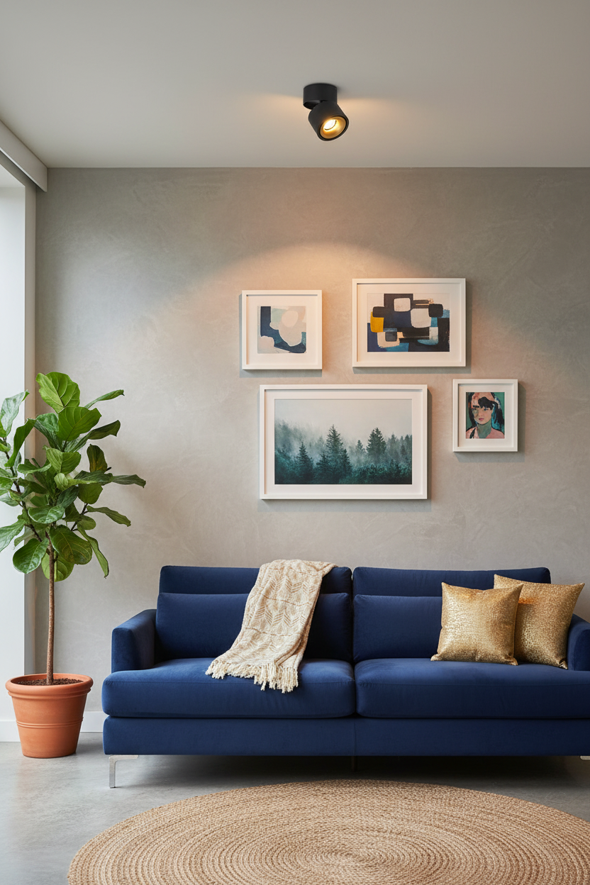 No-Hole Anti-Glare Swivel LED Ceiling Spotlight – Surface Mount for Living Room & Hallway