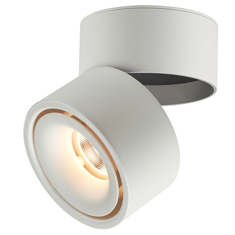 No-Hole Anti-Glare Swivel LED Ceiling Spotlight – Surface Mount for Living Room & Hallway