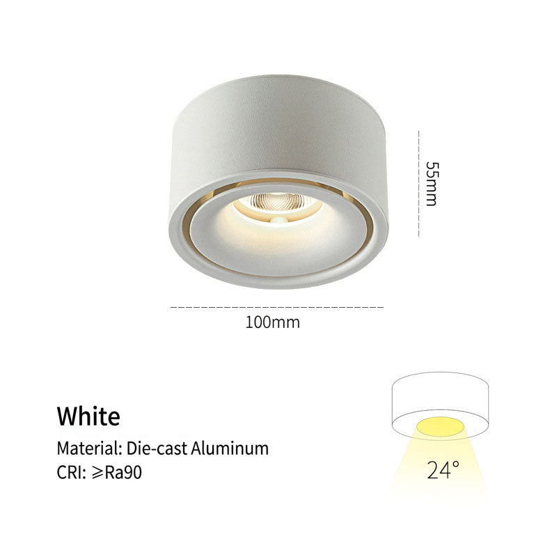 Ultra-Slim No-Hole LED Ceiling Spotlight – Surface Mount, Anti-Glare for Living Room & Hallway